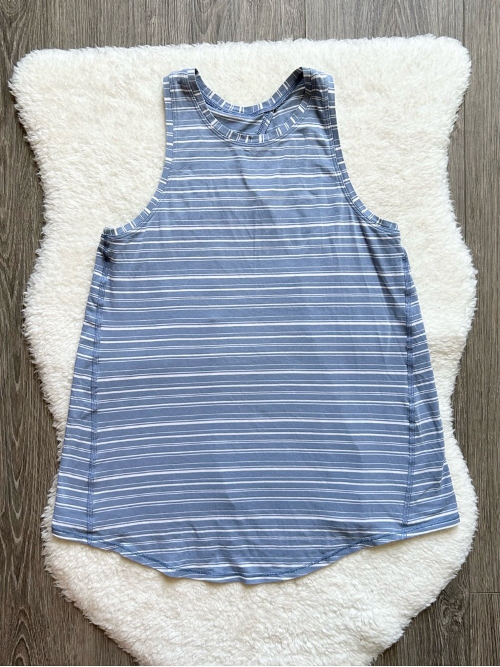 Lululemon Blue White Striped Sleeveless Athletic Tank Top